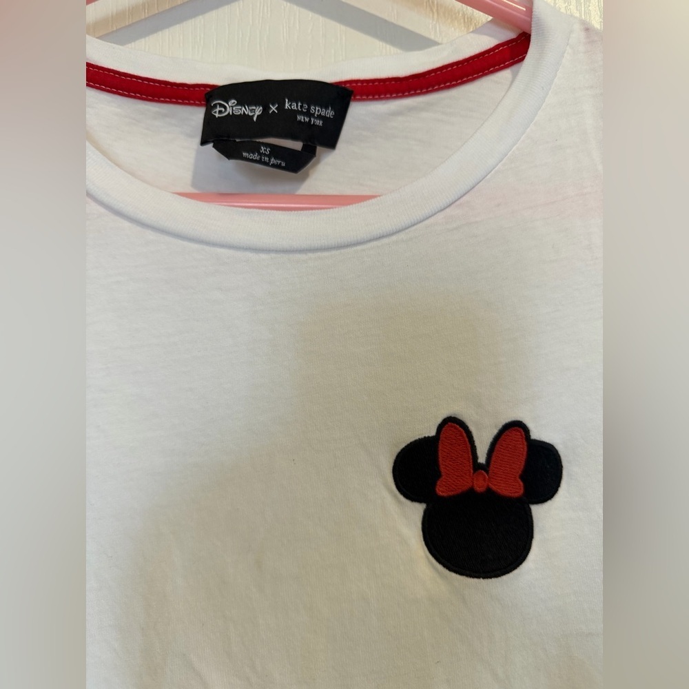 kate spade White Short-Sleeve Tee with Black Minnie Mousse Patch Disney colab - Picture 4 of 9